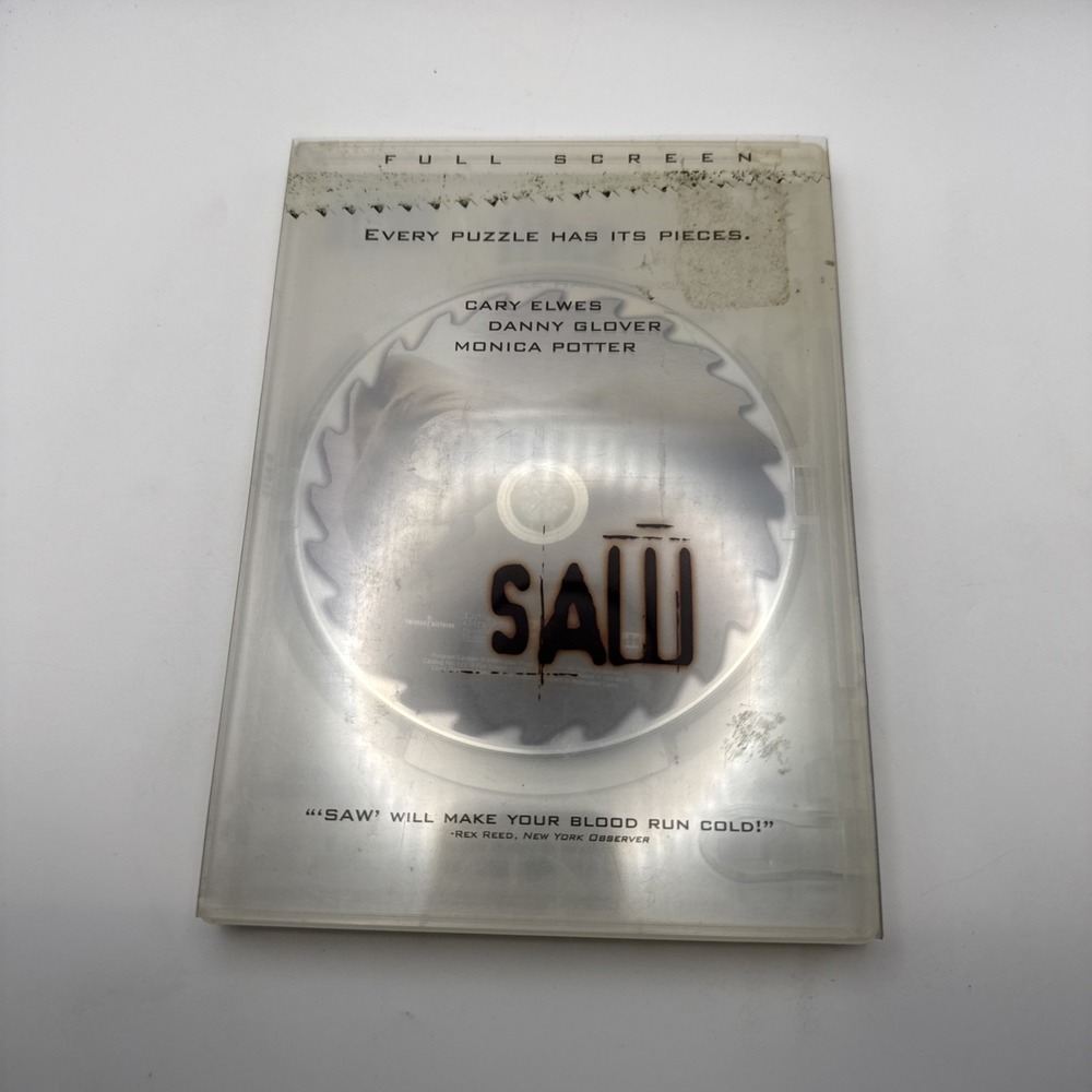 Saw (DVD, 2005, Lions Gate) w/ Clear Slipcover – Tested & Working